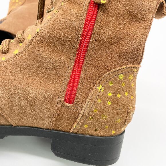 Sorel Emelie Combat Boot Womens 5 Waterproof Suede Gold Stars Boho Fairy Grunge - Picture 10 of 13